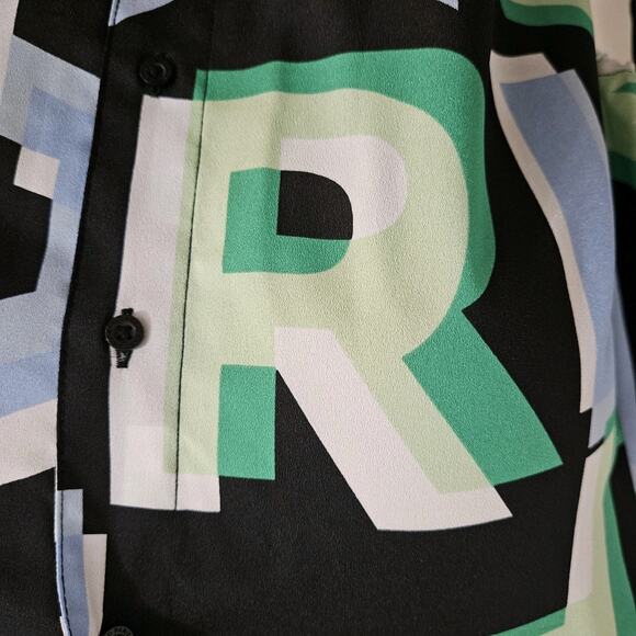 Karl Lagerfeld Top Large Black Spell-out Letter Bungee Short Sleeve Career - Picture 6 of 16